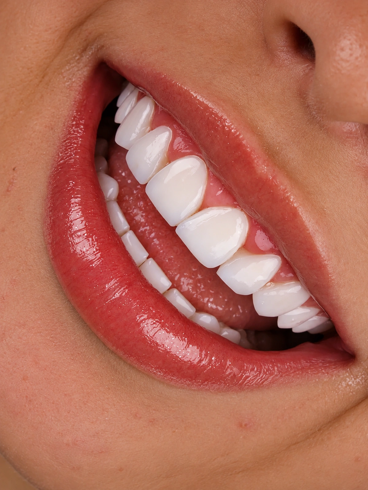 Sorriso renovado com Lentes Tradicionais e acabamento delicado.